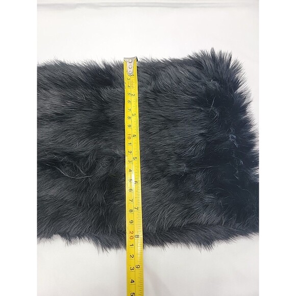 Womens Elegant Black Rabbit Fur Neck Warmer Infinity Scarf One Size - Picture 5 of 6